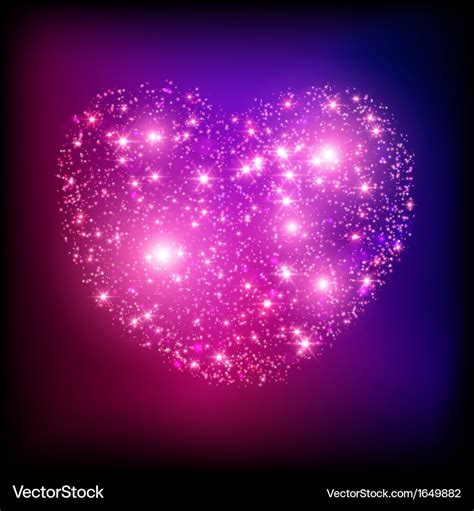 Sparkle bright pink heart Royalty Free Vector Image