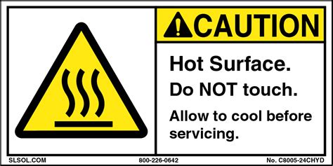 Caution Hot Surface Safety Label 2 X4