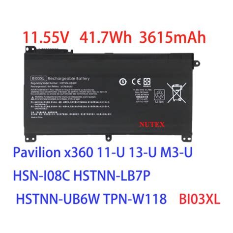 NEW HP Pavilion BI03XL B103XL ON03XL X360 13 U Series Stream 14 AX 14