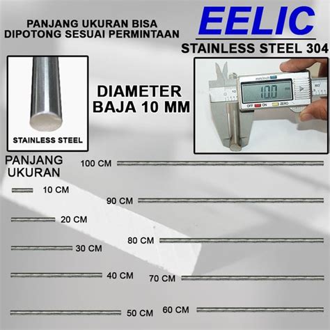 Jual EELIC BEB D10MM BESI BETON BULAT POLOS STAINLESS STEEL 304 BESI