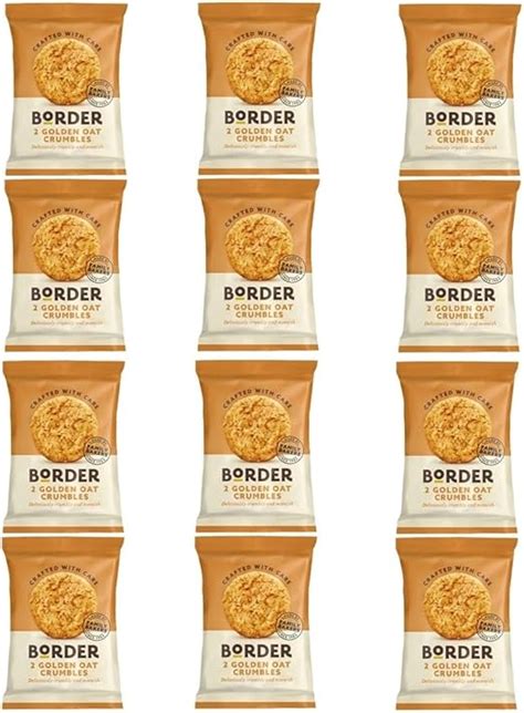 12 X Border Biscuits Golden Oat Crumbles Luxury Mini Packs Of 2