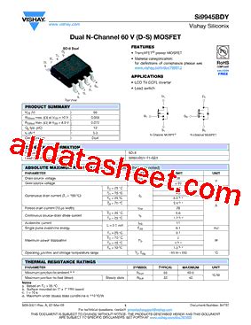 Si Bdy T Ge Datasheet Pdf Vishay Siliconix