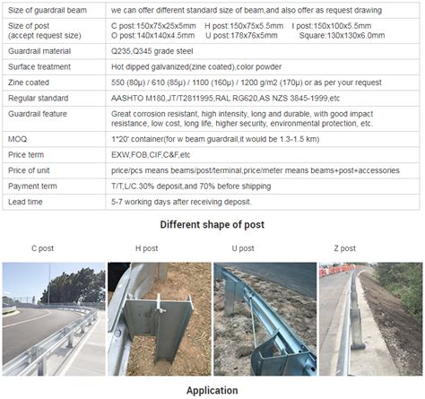 highway guardrail w beams and accessories security zinc coated ...