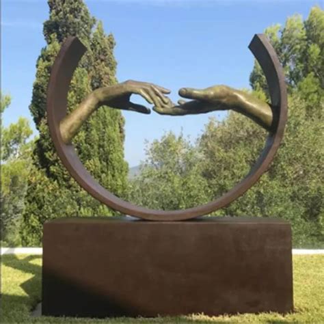 Lorenzo Quinn Finding Love Bronze Sculpture Touching Hands For Sale