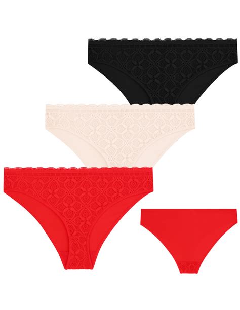 Damskie Majtki Figi Mini Bikini W Koronkowe Wzory Pak WIELOKOLOROWY Sklep Moraj