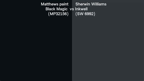 Matthews Paint Black Magic Mp32156 Vs Sherwin Williams Inkwell Sw