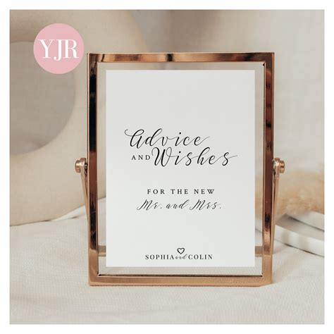 Advice And Wishes For New Mr And Mrs Advice And Wishes Sign Template