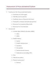 Assessment Of Musculoskeletal System Docx Assessment Of