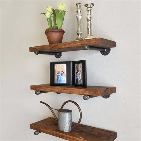 Buy Industrial Pipe Shelf Brackets 12 Inch Set Of 4 Rustic Floating