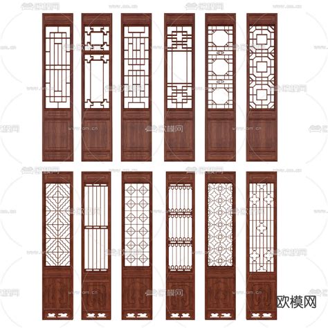 中式实木花格门窗3d模型下载id123161403dmax免费模型 欧模网