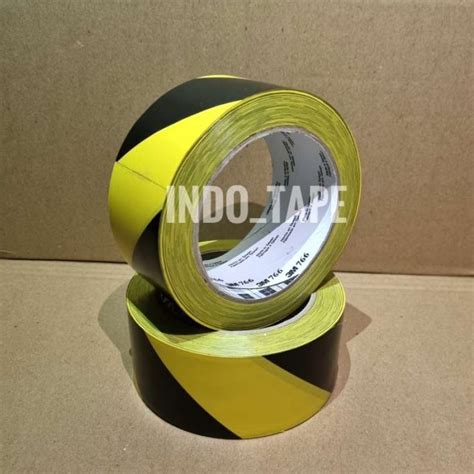 Jual Lakban Lantai M Floor Marking Tape Hitam Kuning Hazard