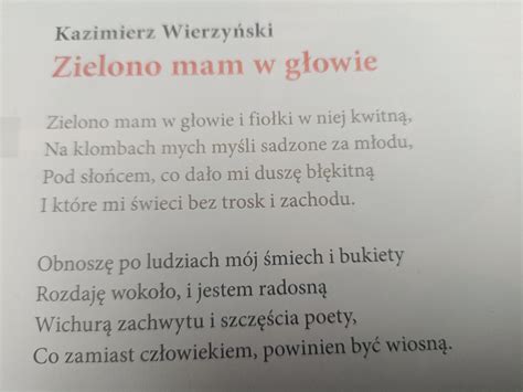 Napisz kim jest podmiot liryczny i co czuję ten podmiot Brainly pl