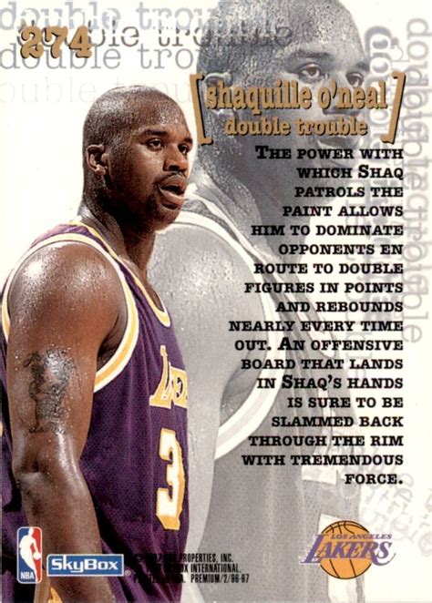 1997 98 Skybox Premium Shaquille ONEAL Los Angeles Lakers 274 EBay