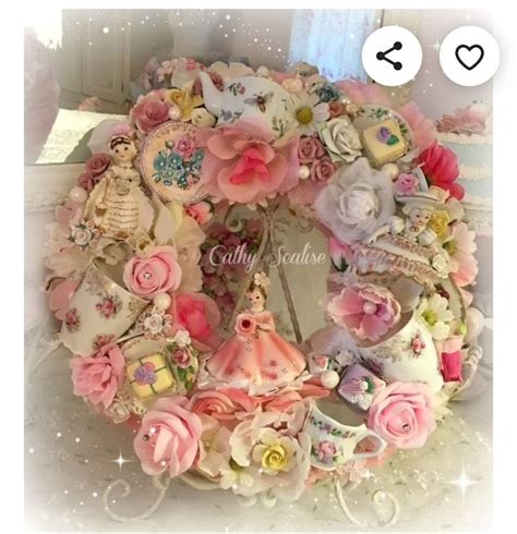 Pin By Michele Strine On Vintage Tea Cups Vintage Shabby Chic Wreath