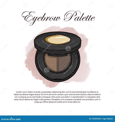 Hand Drawn Color Sketch Of A Eyebrow Palette Stock Vector