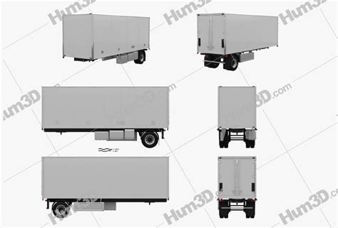 Generic Dry Van Semi Trailer 2011 Blueprint Template 3DModels Org