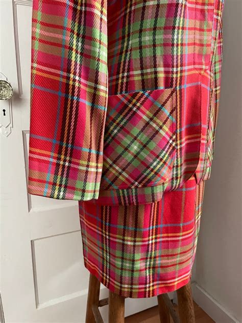 S Clueless Inspired Hot Pink Plaid Blazer Skirt Gem
