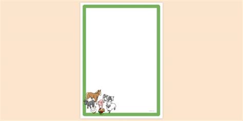 FREE! - Simple Blank Farm Animal Page Border | Page Borders | Twinkl