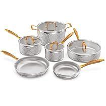 Homaz Life Stainless Steel Pots And Pans Set Tri Ply Hammered Kitchen