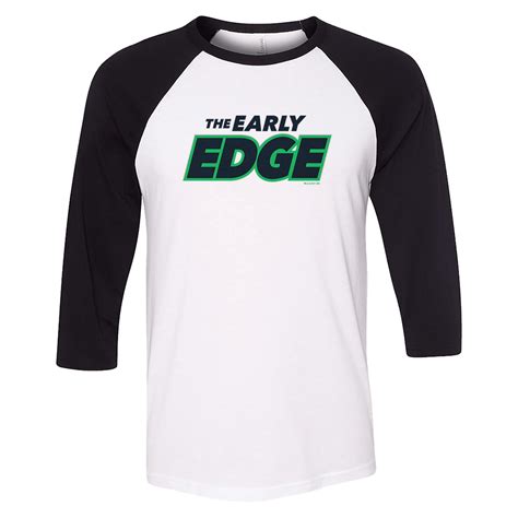 The Early Edge Podcast Logo T Shirt De Baseball à Manches 34