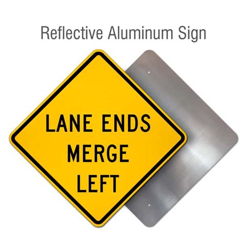 Lane Ends Merge Left Sign - Get 10% Off Now