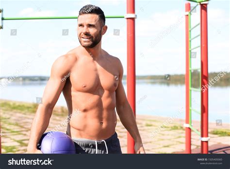 Handsome Sportsman Naked Torso Resting While Stock Photo Shutterstock
