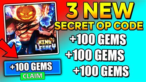 YESS KING LEGACY CODES FREE GEMS ALL NEW SECRET OP ROBLOX KING