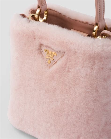 Orchid Pink Prada Panier Shearling Mini Bag Prada