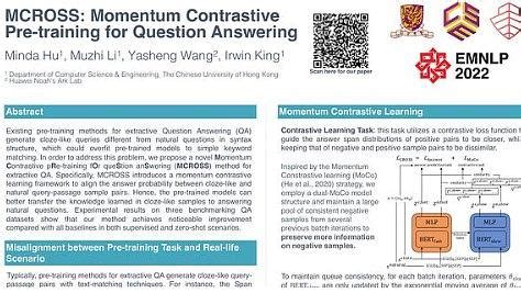 Underline Momentum Contrastive Pre Training For Question Answering