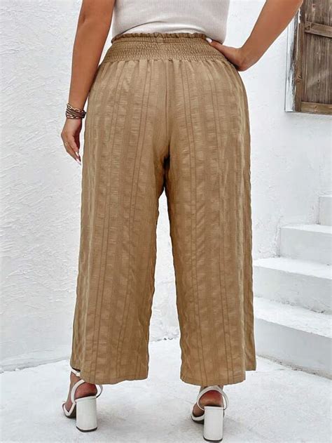 Emery Rose Plus Paperbag Waist Wide Leg Pants Shein Usa