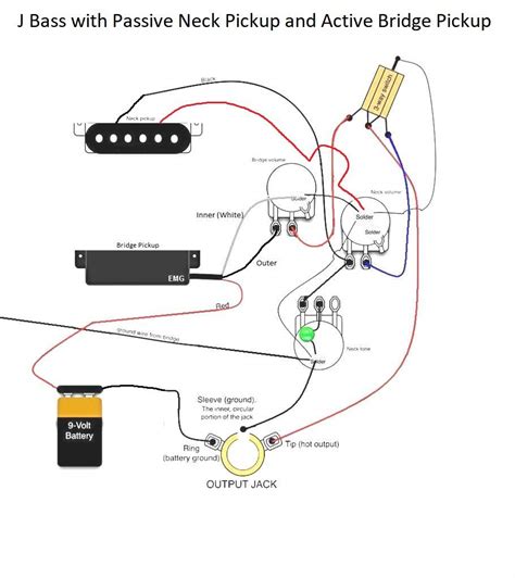 Active Bass Pickup Wiring Diagram