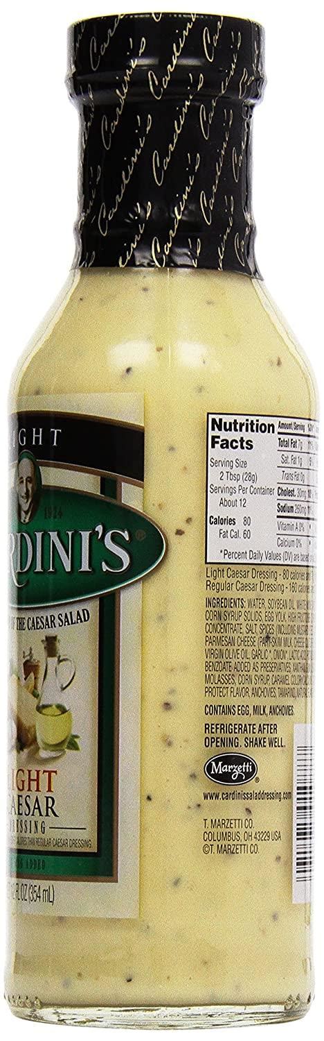 Cardinis Lite Caesar Dressing 12 Oz Delicious And Low Calorie Salad Dressing