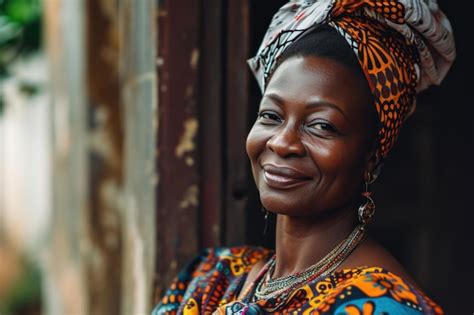 Premium Photo Portrait Of Mature African Woman In The Traditional Dress