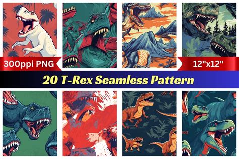 T-Rex Seamless Pattern Graphic by Artistic Forest · Creative Fabrica