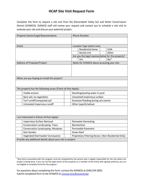 Fillable Online HCAP Site Visit Request Form Fax Email Print PdfFiller