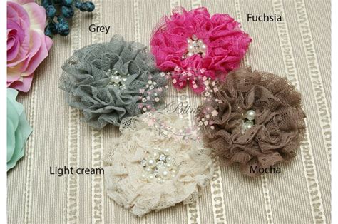 Lacey Flower 9cm Pack Of 2