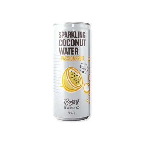 Bonsoy Sparkling Coconut Water Passion Fruit 320ml The Nature Spot