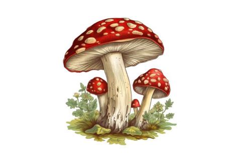 Cottagecore Retro Mushroom Clipart Graphic By Sayedhasansaif04 · Creative Fabrica