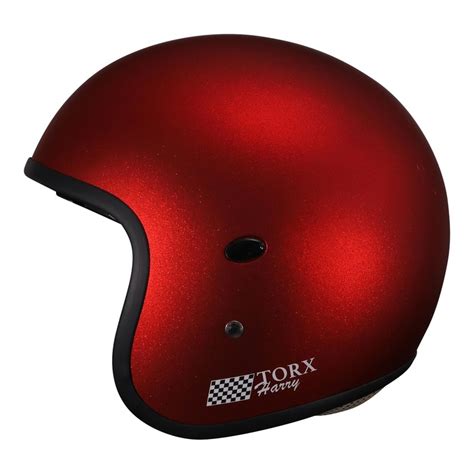 Casque Jet Torx Harry Glitter Bordeaux Mat Casque Vintage Sur La