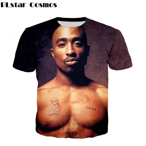 PLstar Cosmos Hot Sale Brand Clothing 2pac Men T Shirts Gangsta Rap