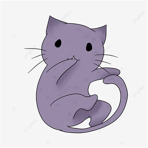 Gato Morado Gato De Dibujos Animados Lindo Gato Hermoso Gato Png