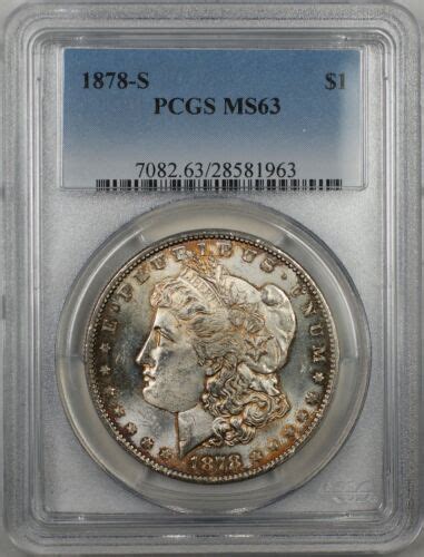 1878 S Morgan Silver Dollar Coin 1 PCGS MS 63 Toned 8P EBay