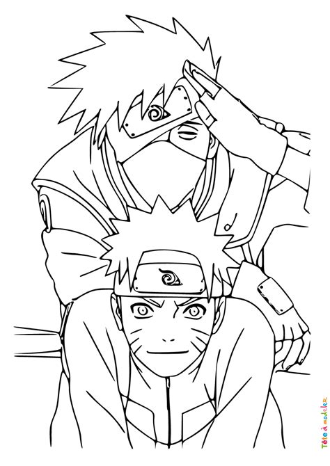 Coloriage Naruto Et Kakashi Coloriages Gratuits Cartoon Coloring Images