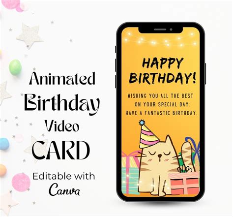 Animated Birthday Greeting E-card Digital Greeting Card - Etsy