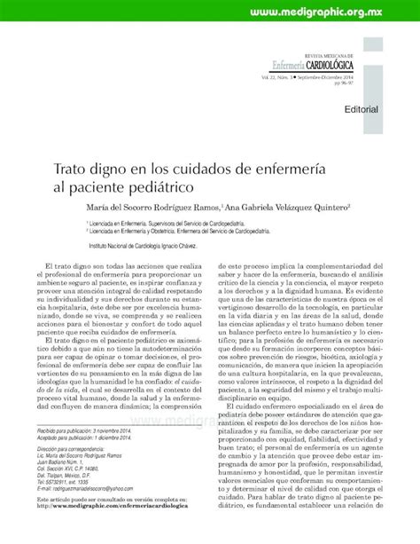 Pdf Trato Digno En Los Cuidados De Enfermer A Al Paciente Pdf