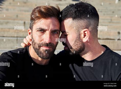 Gay Couple Spending Leisure Time Together On Sunny Day Stock Photo Alamy