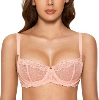 Dobreva Women S Sexy Lace Unlined Underwire Balconette See Through