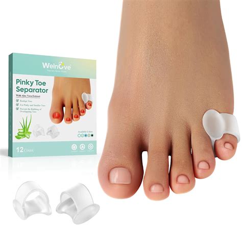 Welnove Gel Toe Separator Pack Pinky Toe Spacers Aloe Vera Extract