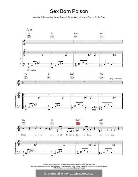 Sex Born Poison Air por J Dunckel N Godin Partituras on músicaNeo