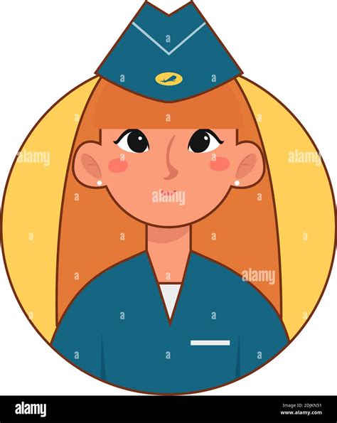 Isolated Stewardess Woman Professions Jobs Icon Logo Vector Stock